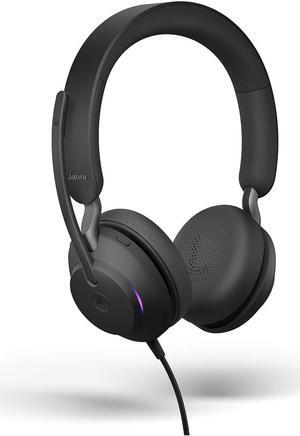 Jabra Evolve2 40 MS Wired Headphones, USB-A, Stereo, Black - Telework Headset for Calls and Music, Enhanced All-Day Comfort, Passive Noise Cancelling Headphones, MS-Optimized with USB-A Connection