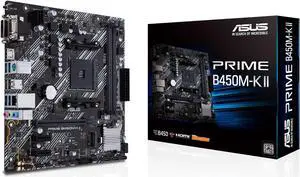 Asustek computer Prime B450M-K II ATX +2GLN+U3.2+M2 SATA6+4XDDR9