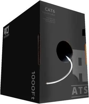 ATS Cables | CAT6 Plenum (CMP) Cable 1000FT | DSX-8000 Network Analyzer Test Passed | 23AWG 4Pair, Solid 550MHz Ethernet Cables 10Gigabit UTP, Available in 9 Colors (Cat6 Plenum Cable, White, 1000ft)