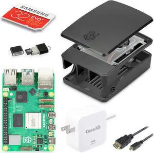 CanaKit Raspberry Pi 5 Essentials Starter Kit with Official Black Case (4GB RAM)