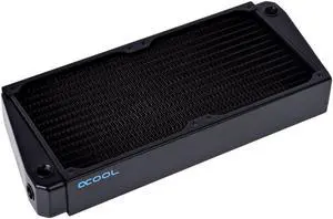 Alphacool NexXxos XT45 Full Copper X-Flow Radiator280, 140mm x 2, Dual Fan, Black