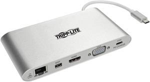 Tripp Lite USB 3.1 Gen 1 USB-C Docking Station w/ USB-A, HDMI, VGA, mDP, Gigabit Ethernet, Mem Card, 3.5mm & USB-C PD Charging, USB C, USB Type C, USB Type-C (U442-DOCK1)