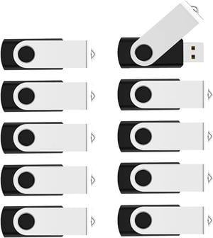 KOOTION 50pcs 1GB USB Flash Drive 1 GB Flash Drives 50 Pack Thumb Drive Swivel Memory Stick Jump Drive, Black