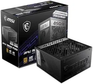MSI MPG A850G PCIE 5 & ATX 3.0 Gaming Power Supply - Full Modular - 80 Plus Gold Certified 850W - 100% Japanese 105degC Capacitors - Compact Size - ATX PSU