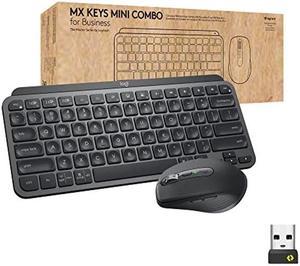 Logitech MX Keys Mini Combo for Business  Compact Wireless Keyboard  Mouse Logi Bolt Technology Bluetooth Certified WindowsMacChromeLinux  Graphite