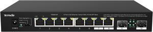 Tenda TEM2010F, 8 Port 2.5G Ethernet Switch Support NAS 5G Transmission, Unmanaged 2.5G Switch with 8 x 2.5G Ports, 2 x 2.5G SFP Slots, 50Gbps Switching Capacity, Fanless, Limited Lifetime Protection