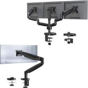 MOUNTUP Ultrawide Single Monitor Arm & Triple Monitor Desk Mount Bundle