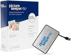 Picture Keeper PRO Connect Photo & Video External Hard Drive for Mac and PC Computers, 500GB USB Flash Drive