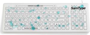 SaniType "Swipe Clean Smooth Surface Washable Keyboard (White) (USB) | KBSTRC106SC-W