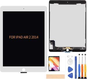 Screen Replacement for iPad Air 2 9.7" A1566 A1567 2014 2nd Gen LCD Display Touch Screen Digitizer Assembly,Tablet Front Panel & LCD Screen Repair,with Free Tool Set + Screen Protector (White)