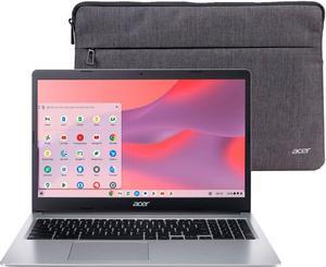 Acer Chromebook 315 15.6" HD Laptop, Intel Celeron N4020, 4GB RAM, 64GB eMMC, Chrome OS + Protective Sleeve, Silver