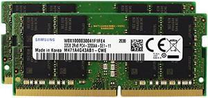 Samsung 64GB (2x32GB) DDR4 3200 MHz PC4-25600 SODIMM 2Rx8 CL22 1.2v 260-PIN Laptop Notebook Memory Module RAM Upgrade M471A4G43AB1-CWE M471A4G43CB1-CWE Adamanta