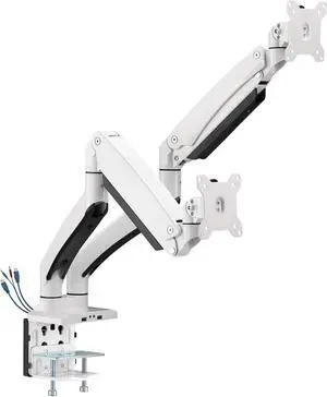 SIIG Dual Monitor Desk Mount, 17" to 35", USB 3.0 and Audio Extend Ports, Fits Two Flat/Curved Monitors, Load Bearing 33 lbs max Each, VESA 75x75 100x100, C-Clamp and Grommet Base (CE-MT3211-S1)