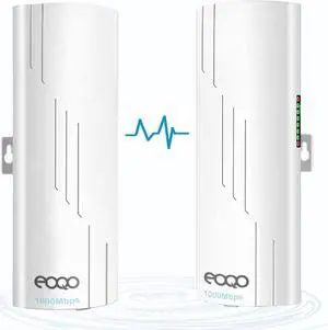 Point to Point Wireless Bridge Outdoor, 5.8G 1000Mbps Long Range Gigabit Network WiFi Bridges AP CPE Kit with 16dBi High-Gain Antenna for Starlink Satellite Internet Extension 2-Pack