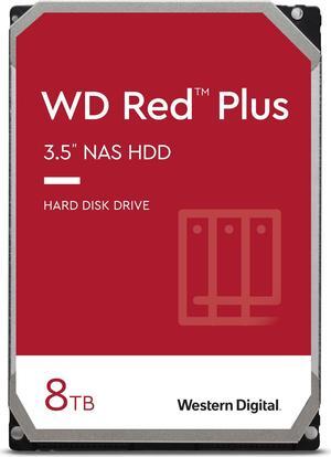 Western Digital 8TB WD Red Plus NAS Internal Hard Drive HDD - 5640 RPM, SATA 6 Gb/s, CMR, 256 MB Cache, 3.5" - WD80EFPX