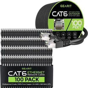 GEARit 100Pack 0.5ft Cat6 Ethernet Cable & 100ft Cat6 Cable