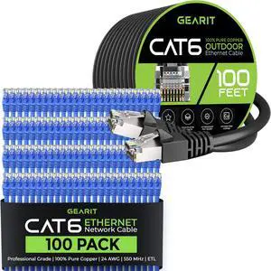 GEARit 100Pack 0.5ft Cat6 Ethernet Cable & 100ft Cat6 Cable