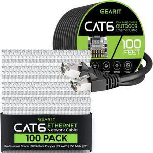GearIT 100Pack 0.5ft Cat6 Ethernet Cable & 100ft Cat6 Cable