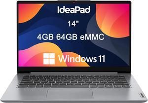 Lenovo Ideapad 1i Laptop for Student (14" Anti-glare, Intel Celeron N4020, 4GB DDR4 RAM, 64GB Storage) Home & Education, Thin & Light, UHD Graphics, Webcam, Wi-Fi 6, Type-C, Win 11 Home in S, Grey