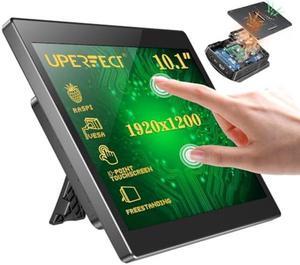 UPERFECT 10.1'' 1920x1200 Touchscreen Monitor for Raspberry Pi 4b/3b+/3b w/Rear-Housing, Fan and Stand, 10.1 inches Portable Touch Screen w/Vesa, Speaker, Type-C and HDMI