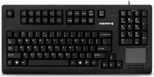 Cherry Compact QWERTY Mechnical USB Keyboard with Touchpad - 104 Keys, 16" Wide, Black (G80-11900LUMEU-2)