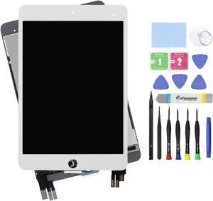 7.9" LCD Screen Replacement for iPad Mini 5 A2133 A2125 A2126 A2124 Display LCD Assembly and Glass Touch Digitizer Premium Repair Kit + Sleep/Wake Sensor (White)
