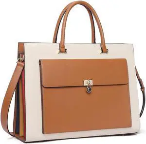 CLUCI Briefcase for Women Vegan Leather 15.6 Inch Laptop Bag Large Pocket Business Ladies Shoulder Bag
