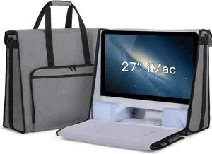 Damero Carrying Tote Bag Compatible with Apple 27" iMac Desktop Computer, Travel Storage Bag for iMac 27-inch and Other Accessories, Gray