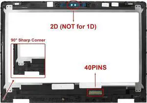 Daplinno 13.3" LCD Replacement for Dell Inspiron 13 5368 i5368 5378 i5378 5379 i5379 P69G P69G001 CD3Q3C2 B133HAB01.0 NV133FHM-A11 Touch Screen FullHD LED Display Assembly with Bezel 40 pin