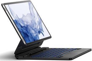 Dexnor for Samsung Galaxy Tab S9+ Plus/S9 FE+ Plus/S8+ Plus/S7+ Plus/S7 FE Case with Keyboard 12.4" Floating Cantilever Magnetic Stand Multi-Touch Trackpad Backlit S Pen Holder US Version - Black