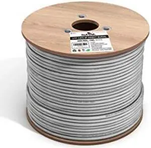 fast Cat. Cat6 Direct Burial Outdoor Rated CMX Cable,Waterproof, 23AWG Solid Bare Copper, 550MHz, UL Listed, Unshielded UTP, Bulk Ethernet Cable (500ft, White)