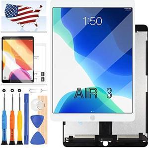 LCD Screen for iPad Air 3 Screen Replacement for iPAD Air 3rd Gen 2019 LCD Display Touch Glass Digitizer Assembly A2152 A2123 A2154 A2152 Tablet Repair Kit (No HomeButton) (White)
