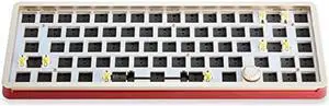 DRAOZA Gasket Aluminum Alloy Custom Keyboard Compact 65% Keyboard with Knob, DIY Mechanical Keyboard Kit, Hotswap,Aluminum Alloy Shell,Metal Positioning Plate,Sound Insulation Mat,Silicone Pad(Red)