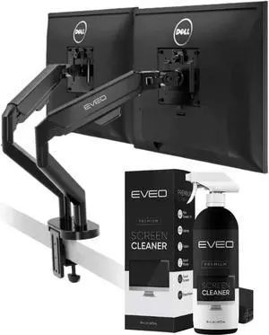All in One TV Care Kit - Premium Dual Monitor Stand + Screen Cleaner Spray