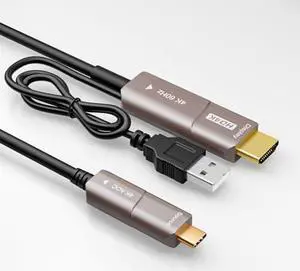 CHENLENIC USB C to HDMI Fiber Optic Cable USB 3.1 Type C to HDMI 4K Thunderbolt 3/4 Compatible for MacBook Pro/Air (F0402-AOC-10M)