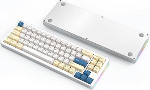 M71 75%TKL Wireless Mechanical Keyboard,CNC Aluminum Alloy Case,Bluetooth/2.4G/USB-C,Hot-swap,RGB LED,NKRO Gaming Mini Keyboard,4600mAh,Pre-lubed Linear Switch,Custom Gasket Mount for PC Mac/Win-Khaki