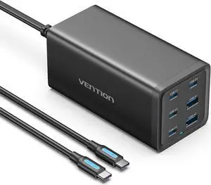 MacBook Pro Charger 200W, VENTION PD3.1 140W Fast USB C Charging Station, 6 Ports GaN Desktop Charger Compatible with MacBook Pro/Air M1 M2, iPhone 15 Pro Max/14, ipad Pro,Galaxy S23 Ultra,Steam Deck