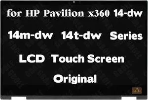 GBOLE New Screen Replacement for HP Pavilion x360 14m-dw 14t-dw 14m-dw0013dx 14m-dw0023dx 14M-DW1023DX 14M-DW1033DX 14-DW0097NR Series L96516-001 LCD Display Touch Screen Digitizer Assembly
