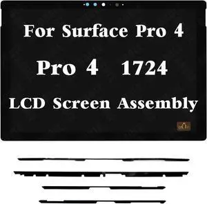 GBOLE Screen Replacement for Microsoft Surface Pro 4 1724 LCD Touch Screen Display Digitizer Assembly with Touch Plate 2736x1824