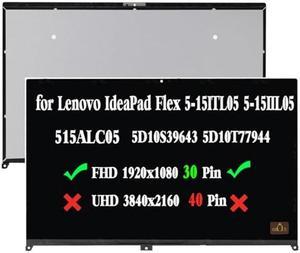 GBOLE Replacement for Lenovo IdeaPad Flex 5-15ITL05 5-15IIL05 5-15ALC05 81X3 82HT 5D10S39643 5D10T77944 LCD Touch Screen Digitizer Assembly Bezel with Control Board FHD 1920X080 IPS