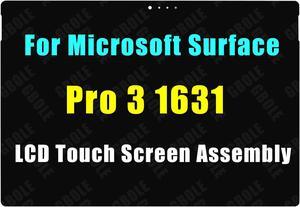 GBOLE Screen Replacement for Microsoft Surface Pro 3 1631 LCD Touch Screen Digitizer Assembly LTL120QL01 TOM12H20 2160x1440