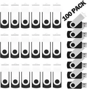 128MB Bulk Flash Drives 100 Pack, EASTBULL USB 2.0 Flash Drives Bulk USB Drive Bulk Storage Flash Drive Pack (Black)