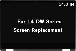 HOYRTDE 14" Replacement for HP Pavilion X360 14M-DW 14M-DW0013DX 14M-DW0023DX 14M-DW1023DX 14-DW0097NR 14M-DW1033DX L96515-001 FHD 1080P LCD Display Touch Screen Assembly Digitizer Board with Bezel