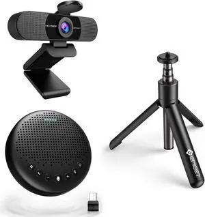 EMEET Conference Speaker and Microphone Luna Black & C960Kit Webcam with Tripod