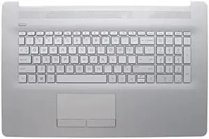 New Silver Palmrest for HP Pavilion 17by 17ca 17-by 17-CA 17-by3053cl Palmrest Backlit Keyboard & Touchpad Upper Case Top Cover with Backlit US Keyboard & Touchpad with ODD L92783-001