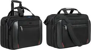 EMPSIGN 17.3" Laptop Briefcase& Rolling Bag With RFID Pockets for Business Work