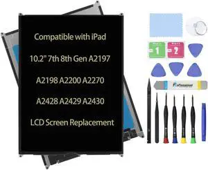 Daplinno LCD Screen Replacement Compatible with iPad 10.2 7th 8th Gen A2197 A2198 A2200 A2270 A2428 A2429 A2430 Display LCD Screen Replacement Assembly Panel Premium Repair Kit