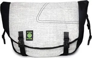 DIME BAGS Voyage Messenger Over the Shoulder Hemp Bag with Padded Pouch for Laptop Computer (Grey)