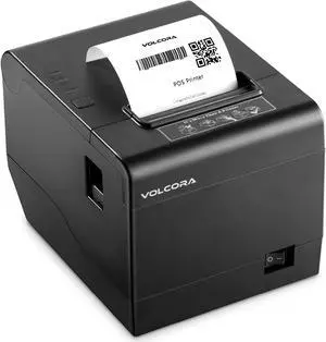 Volcora Thermal Receipt Printer, 80mm POS Printer w/Auto Cutter, USB/WiFi Interface for Windows/MAC/Linux, ESC/POS Command Support Cash Drawer, High Speed Kitchen Printer, Wall Mount (Black)