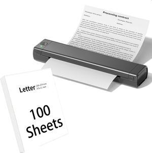ItriAce Portable Printer Wireless for Travel, M08F-Letter Bluetooth Mobile Printer Support 8.5" X 11" US Letter, No-Ink Thermal Compact Printer, with 1 Box of 100 Ordinary Letter Thermal Papers